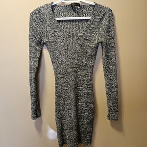 Dynamite Chic Black and Gray Knit Dress